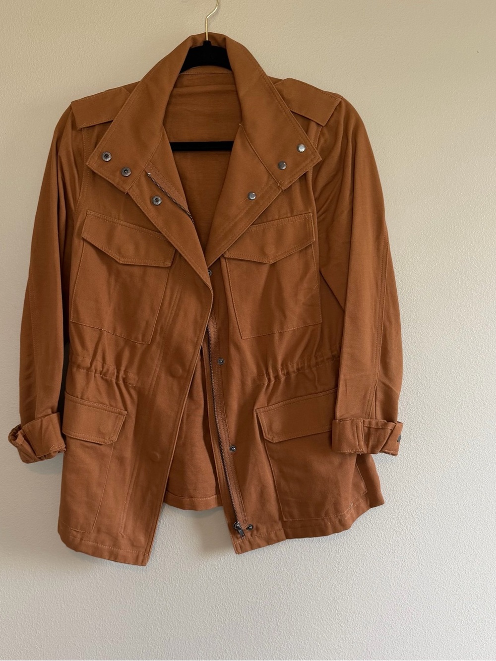 Rust-Tone Casual Utility Jacket